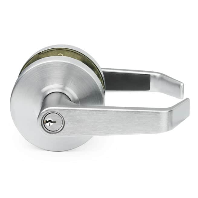 Door Lever Lockset, Heavy Duty Grade 2, Anti-Microbial, Chrome Door Lever Lockset