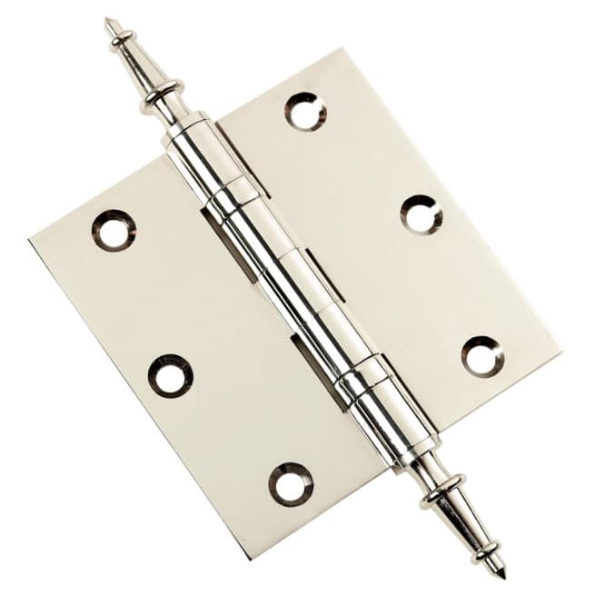 Door Hinge 3.5 x 3.5 Solid Brass Ball Bearing - Polished Nickel (US14) - Image 5
