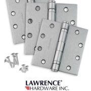Lawrence 4.5" x 4.5" Heavy Weight Ball Bearing Full Mortise Steel Butt Hinge Polished Chrome (US26) Finish