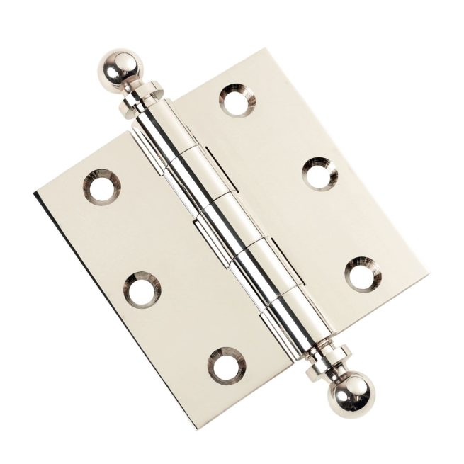 3 Inch Polished Nickel Door Hinges Ball Tip Finial