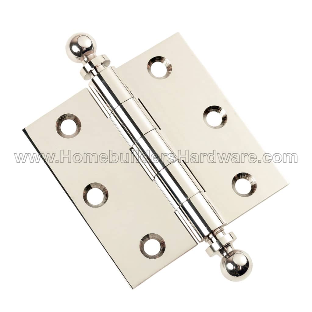 Door Hinges 3 x 3 Solid Brass Polished Nickel (US14) Homebuilders