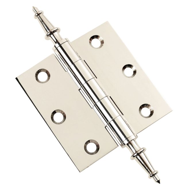 3 Inch Polished Nickel Door Hinges Steeple Tip Finial