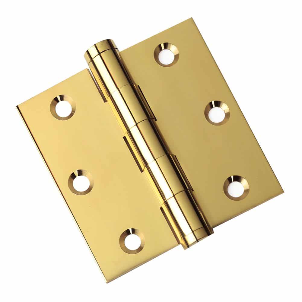 Pair of BRASS FINIAL HINGES fancy solid polished brass 3" 