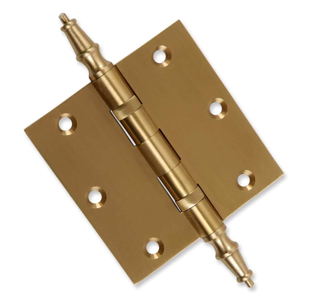Door Hinge 3.5 x 3.5 Solid Brass Ball Bearing Satin Brass (US4