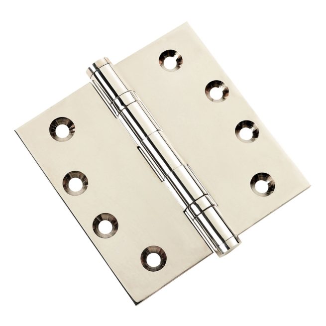 Door Hinge 4.5 x 4.5 Inch Solid Brass Ball Bearing - Polished Nickel (US14) - Image 2