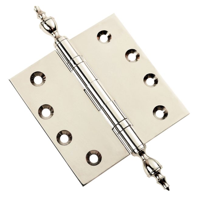 Door Hinge 4.5 x 4.5 Inch Solid Brass Ball Bearing - Polished Nickel (US14) - Image 6