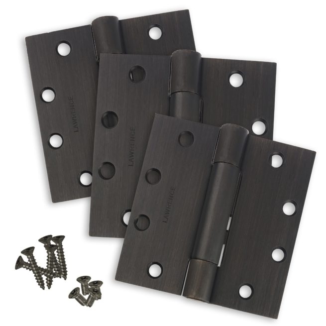 4.5 x 4.5 Commercial Butt Hinge Heavy Weight Concealed Bearing Oil Rubbed Bronze (US10B) - 3 Pack