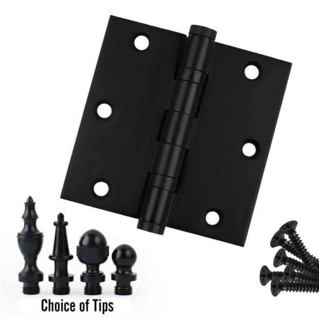 Door Hinge 3.5 x 3.5 Solid Brass Ball Bearing - Black (US19)