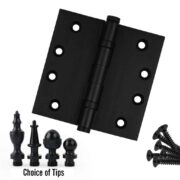 Door Hinge 4.5 x 4.5 Inch Solid Brass Ball Bearing - Black (US19)