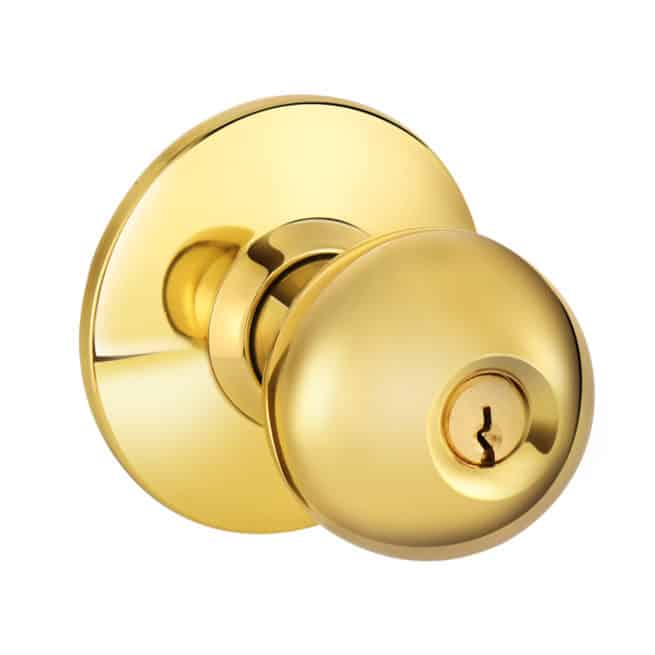 Lawrence Cylindrical Standard Duty Commercial Knob Lockset - Polished Brass - Image 2
