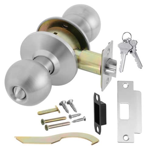 Lawrence Cylindrical Standard Duty Commercial Knob Lockset - Satin Stainless Steel