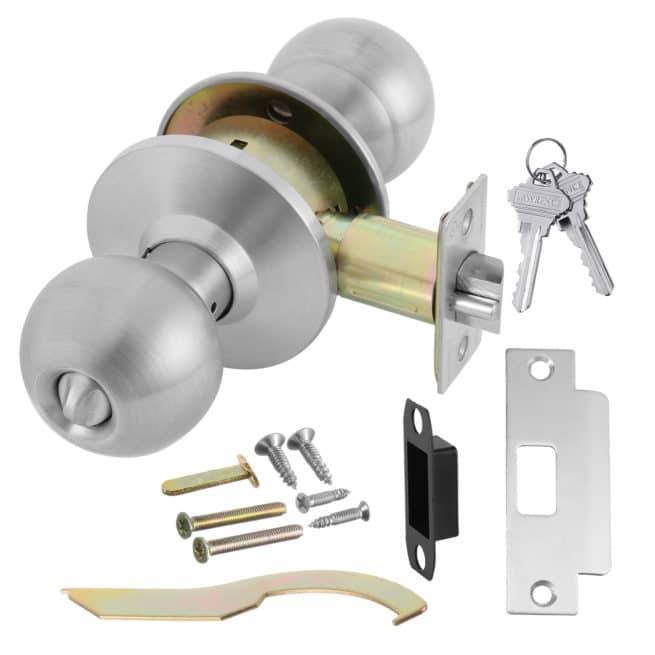 Lawrence Cylindrical Standard Duty Commercial Knob Lockset - Satin Stainless Steel