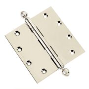 Door Hinge 5 x 5 Inch Solid Brass Ball Bearing - Polished Nickel (US14) - Image 4