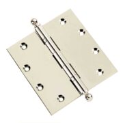 Door Hinge 5 x 5 Inch Solid Brass Ball Bearing - Polished Nickel (US14) - Image 6