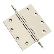 Door Hinge 5 x 5 Inch Solid Brass Ball Bearing - Polished Nickel (US14) - Image 3
