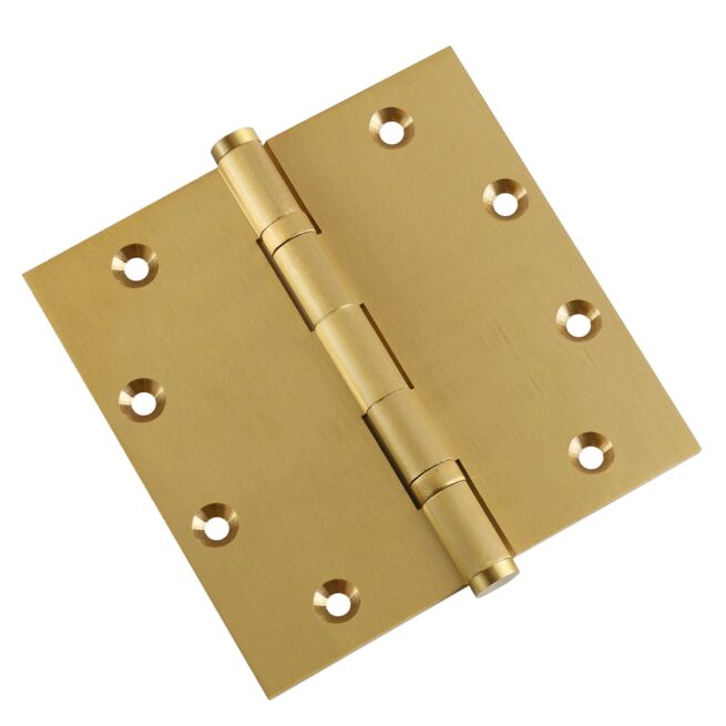 Door Hinge 5 x 5 Inch Solid Brass Ball Bearing - Satin Brass (US4) - Image 6
