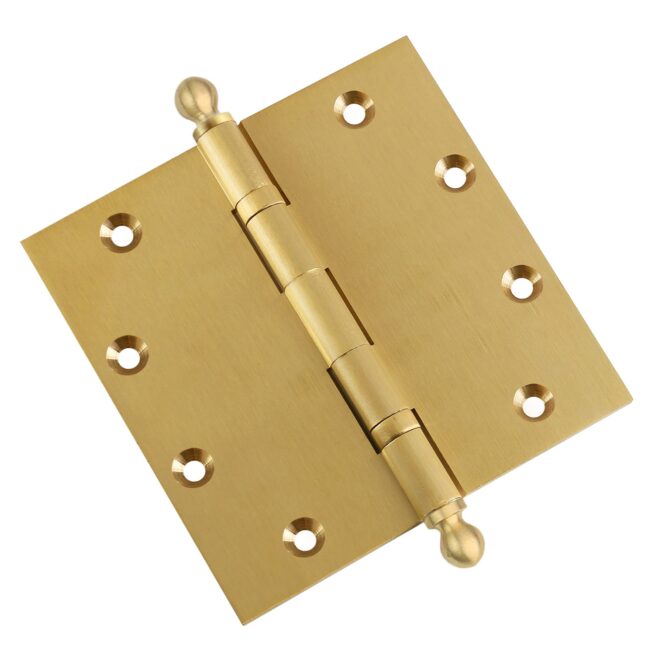 Door Hinge 5 x 5 Inch Solid Brass Ball Bearing - Satin Brass (US4) - Image 4