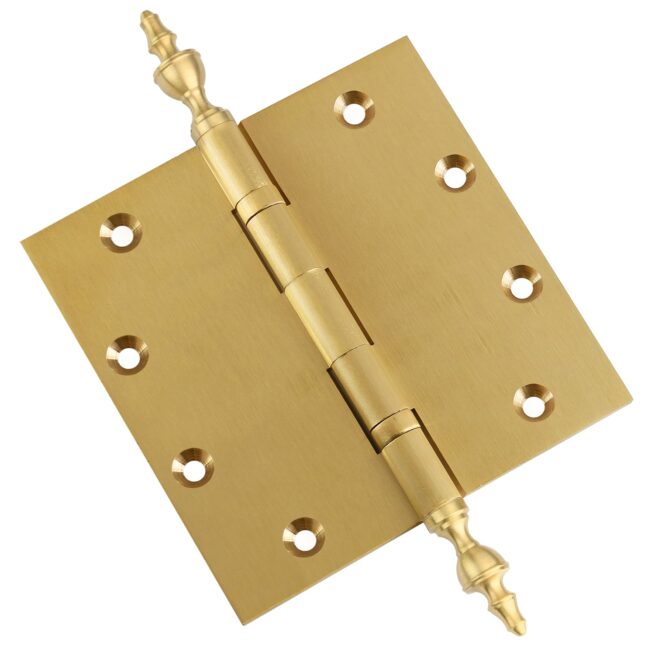Door Hinge 5 x 5 Inch Solid Brass Ball Bearing - Satin Brass (US4) - Image 2