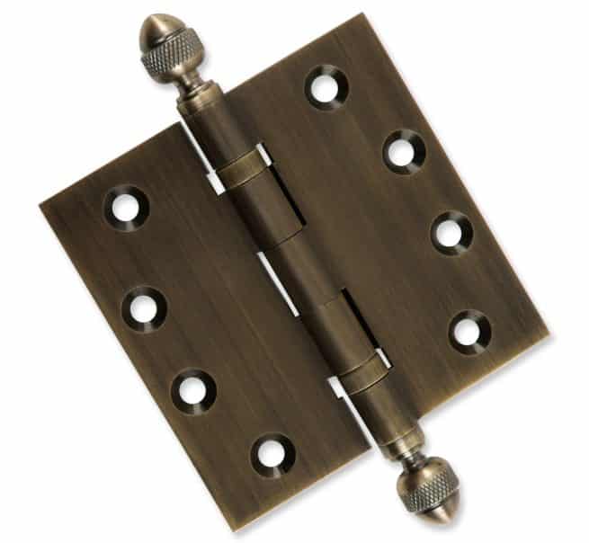 Door Hinge 4.5 x 4.5 Inch Solid Brass Ball Bearing - Antique Brass (US5) - Image 6