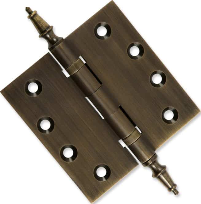 Door Hinge 4.5 x 4.5 Inch Solid Brass Ball Bearing - Antique Brass (US5) - Image 4