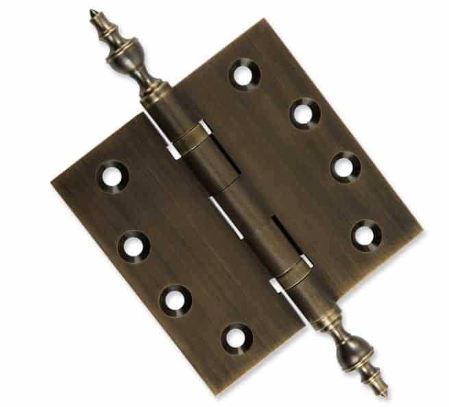 Door Hinge 4 x 4 Inch Solid Brass Ball Bearing - Antique Brass (US5) - Image 6