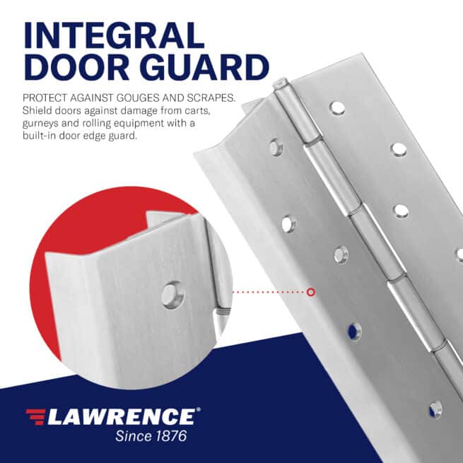 Continuous Pin and Barrel Stainless Steel Hinge #952 (Full Wrap Edge Guard)- US32D Finish, 7 Ft. - Image 5