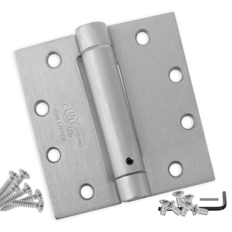 Commercial Door Spring Hinges, Standard Weight Fire Rated, 4.5 x 4.5, Ball Bearing, Brushed
