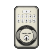 Keyless Entry Electronic Door with Illuminated Antimicrobial Keypad & Security Deadbolt Lock EL1