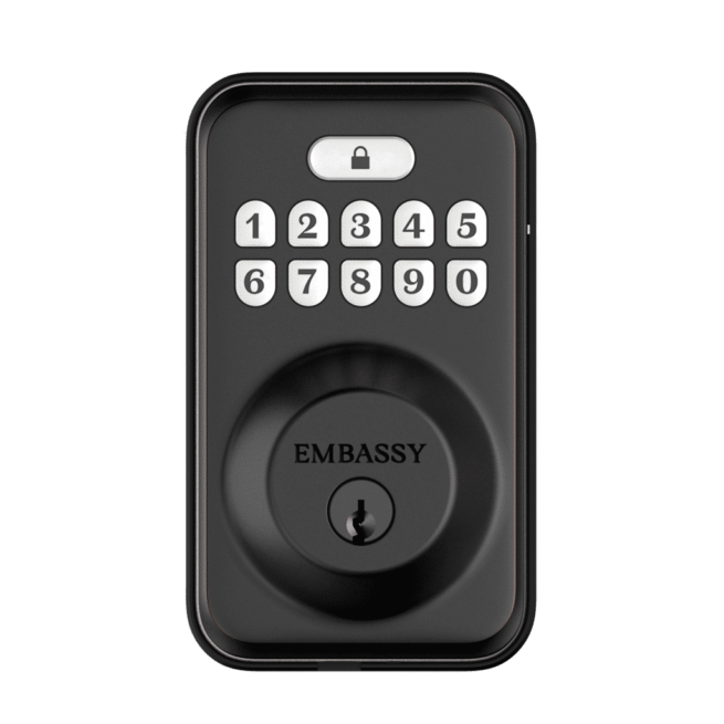 Keyless Entry Electronic Door with Illuminated Antimicrobial Keypad & Security Deadbolt Lock EL1 - Image 2