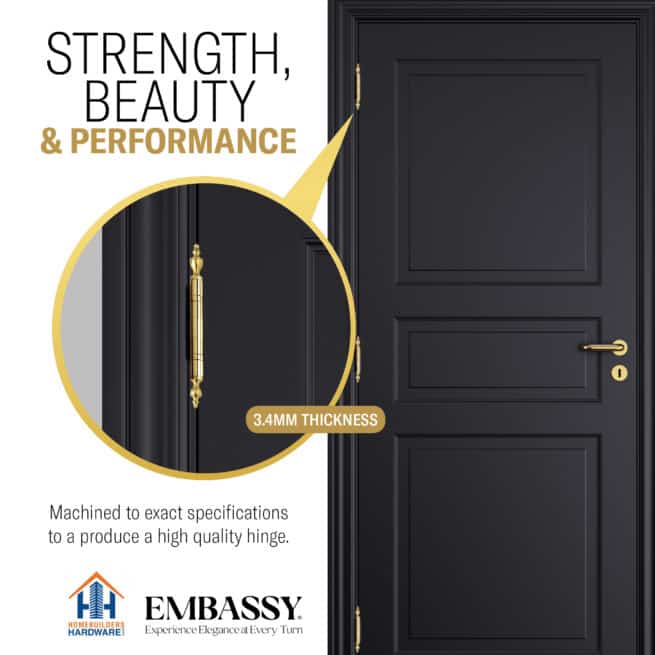 Door Hinge 4 x 4 Inch Solid Polished Brass Ball Bearing (US3) - Image 11