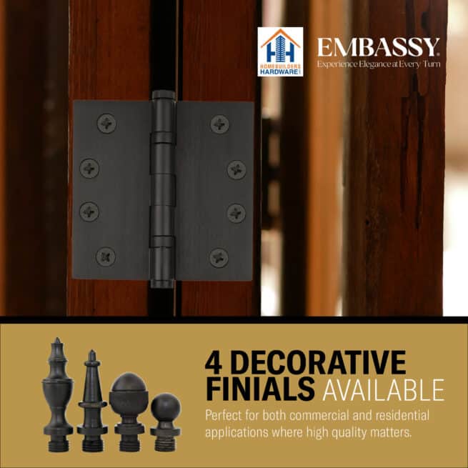 Door Hinge 5 x 5 Inch Solid Brass Ball Bearing - Oil Rubbed Bronze (US10B) - Image 9