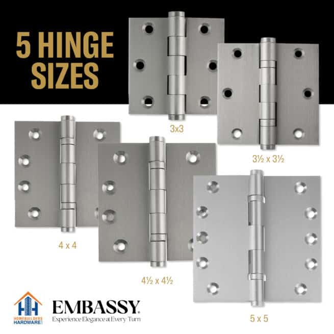 Door Hinge 5 x 5 Inch Solid Brass Ball Bearing - Satin Nickel (US15) - Image 11