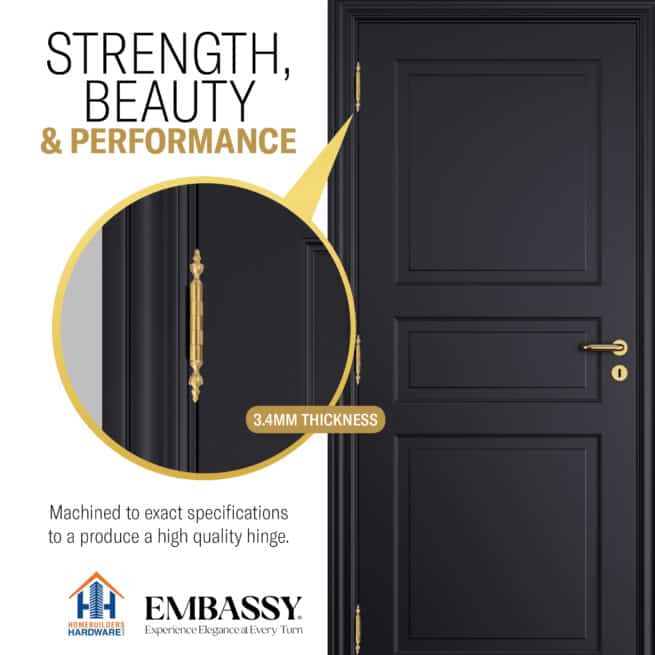 Door Hinge 4.5 x 4.5 Inch Solid Brass Ball Bearing - Satin Brass (US4) - Image 10