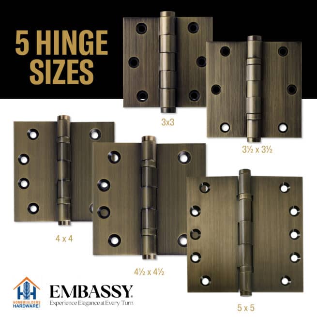 Door Hinge 5 x 5 Inch Solid Brass Ball Bearing - Antique Brass (US5) - Image 11