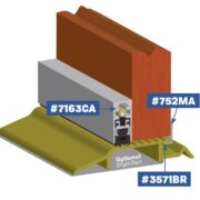 interlocking threshold with automatic door bottom and anti-rain trough with weep hole