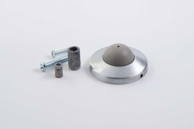 Door Stop, Wall Mounted, Convex, 1” Projection, Backplate Mounting