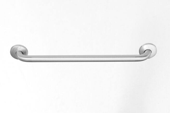 Grab Bar, Stainless Steel, Straight, 24”-48” CC, 1 1/2“ DIA, Concealed Mounting, Peened Grip