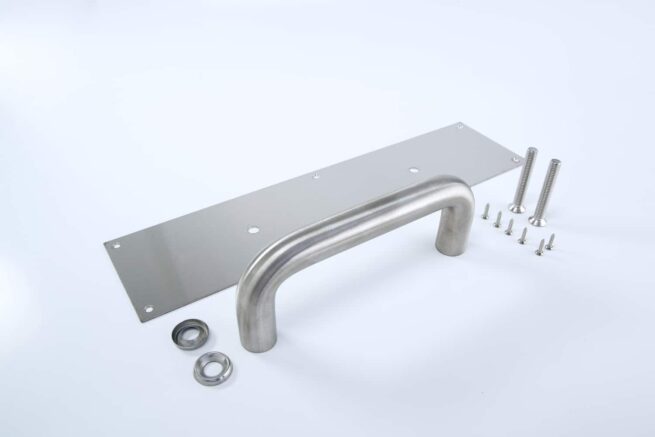 Pull Plate, 9" -12" CC, 3/4" Round, with 4″ x 16″ Plate