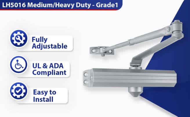 Door Closer, Medium/Heavy Duty Commercial, Lawrence Hardware LH5016 - Image 7