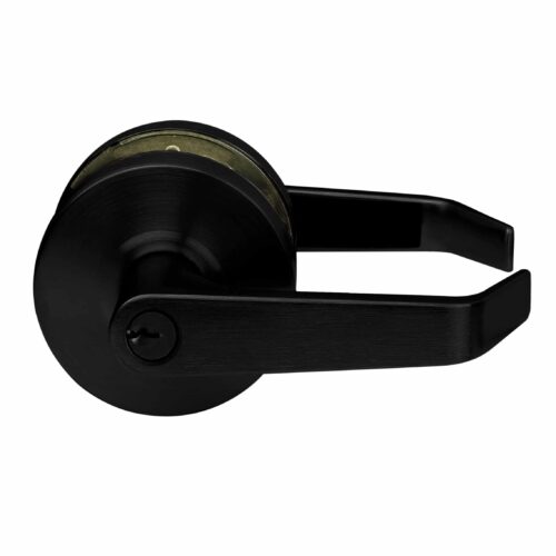 Door Lever Lockset, Heavy Duty Grade 2, Black, Lawrence Hardware
