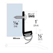 Silicone Door Sweep - Surface Mounted - Fire Rated - Sweep Height of 1/2" (12.7mm) - Image 2