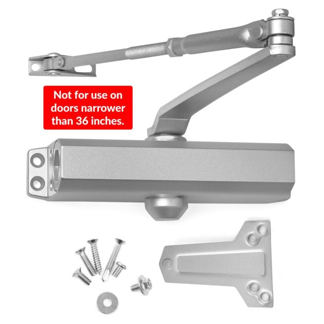 ANSI Grade 2 Medium Duty Door Closer, Aluminum Finish - Image 2